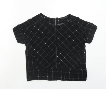 Womens UK Size S Sfera Black Basic Blouse