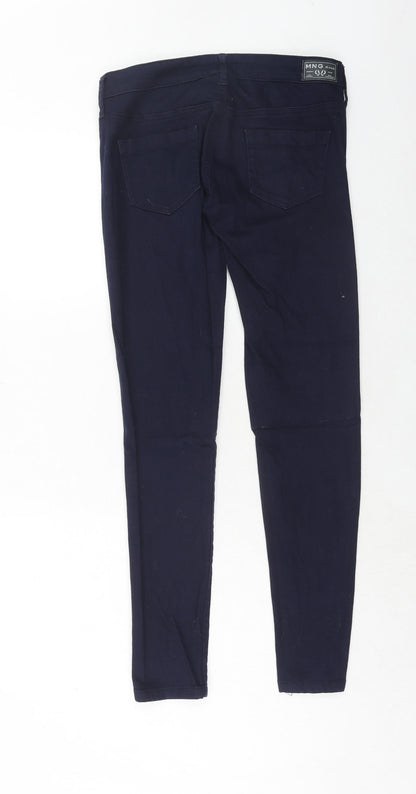 Mango Womens Blue Cotton Skinny Jeans Size 10 Regular Zip