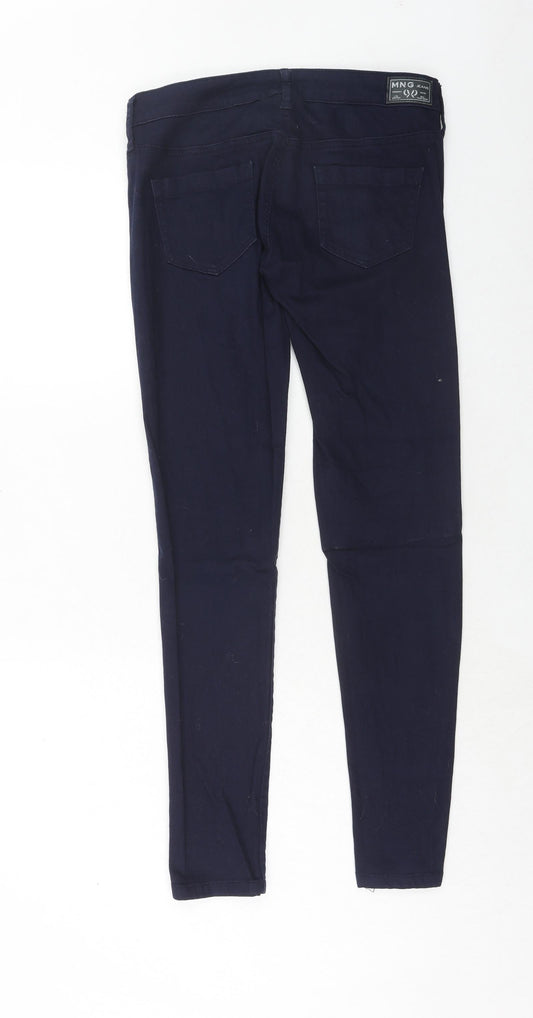 Mango Womens Blue Cotton Skinny Jeans Size 10 Regular Zip