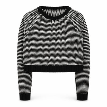 New Look Girls Black Round Neck Geometric Acrylic Pullover Jumper Size 12-13 Years Pullover