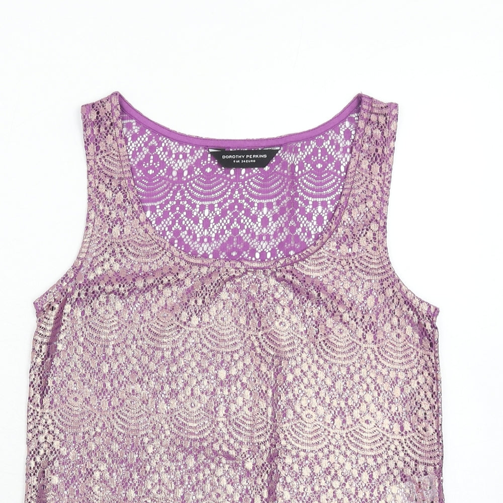 Womens UK Size 6 Dorothy Perkins Purple Basic Tank