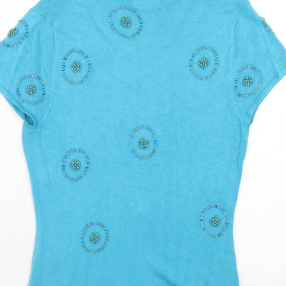 Womens UK Size 10 Kaliko Blue Pullover Jumper