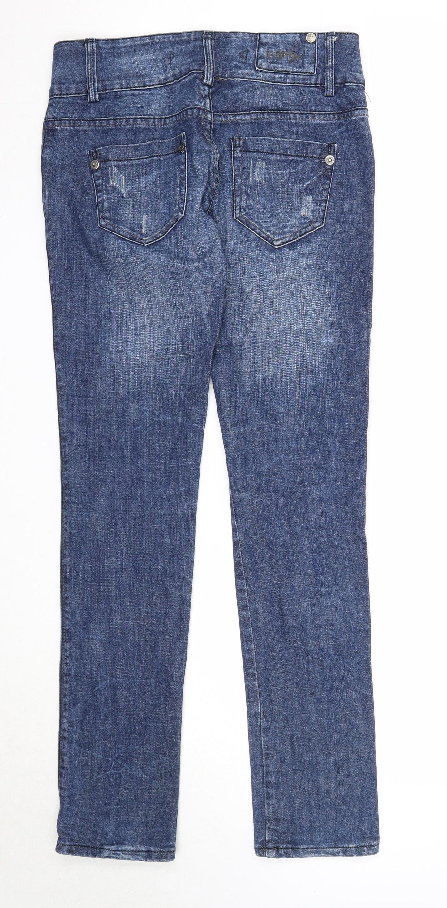 Bwny Jeans Womens Blue Cotton Straight Jeans Size 28 in L32 in Regular Zip