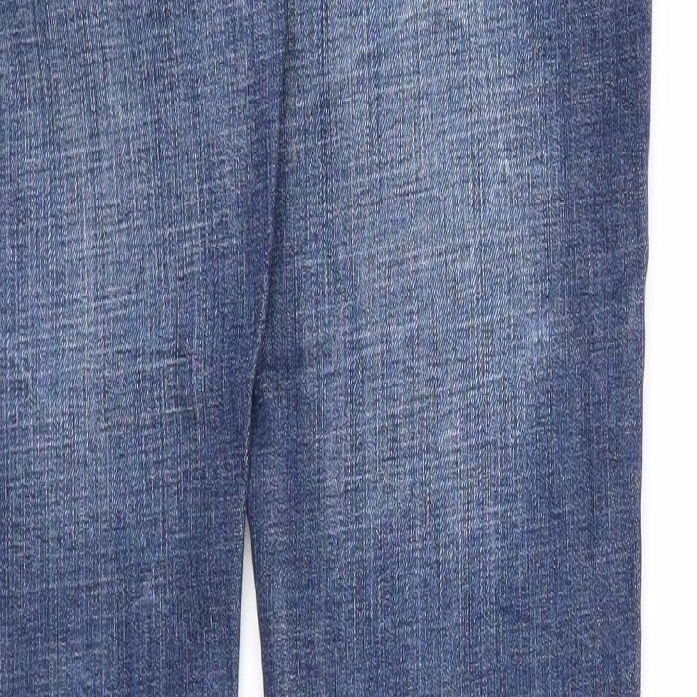 Bwny Jeans Womens Blue Cotton Straight Jeans Size 28 in L32 in Regular Zip