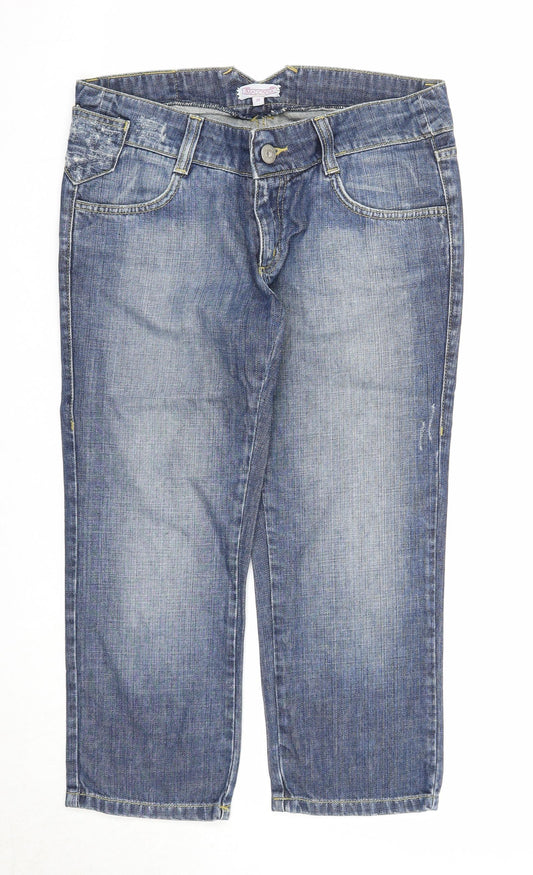 Madonna Womens Blue Cotton Straight Jeans Size 29 in Regular Zip