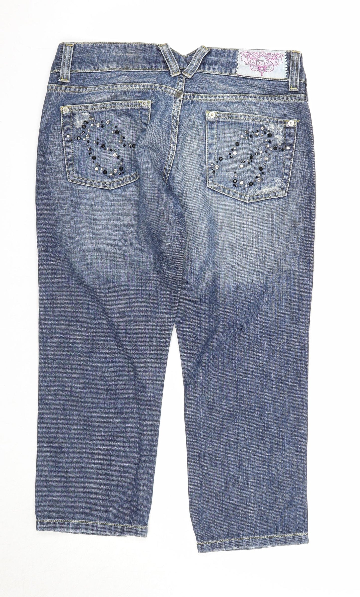 Madonna Womens Blue Cotton Straight Jeans Size 29 in Regular Zip