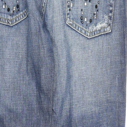 Madonna Womens Blue Cotton Straight Jeans Size 29 in Regular Zip