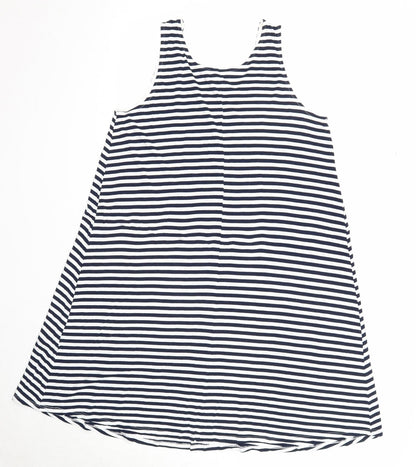 H&M Womens Blue Striped Viscose Tank Dress Size M Round Neck Pullover