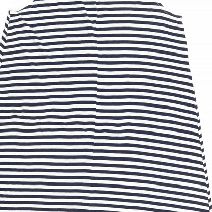 H&M Womens Blue Striped Viscose Tank Dress Size M Round Neck Pullover