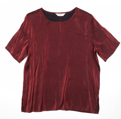 Womens UK Size 14 Bonmarché Red Basic Blouse