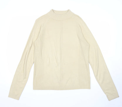 Ann Marie Womens Beige Round Neck Acrylic Pullover Jumper Size M