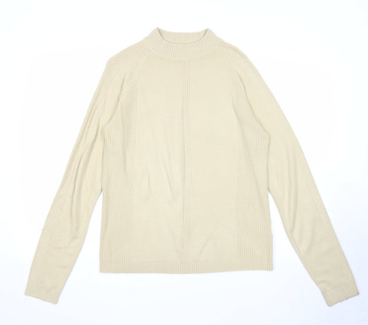 Ann Marie Womens Beige Round Neck Acrylic Pullover Jumper Size M