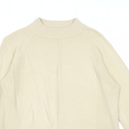 Ann Marie Womens Beige Round Neck Acrylic Pullover Jumper Size M