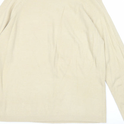 Ann Marie Womens Beige Round Neck Acrylic Pullover Jumper Size M