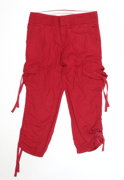 Womens UK Size 8 Gap Regular Fit Capri Red Trousers