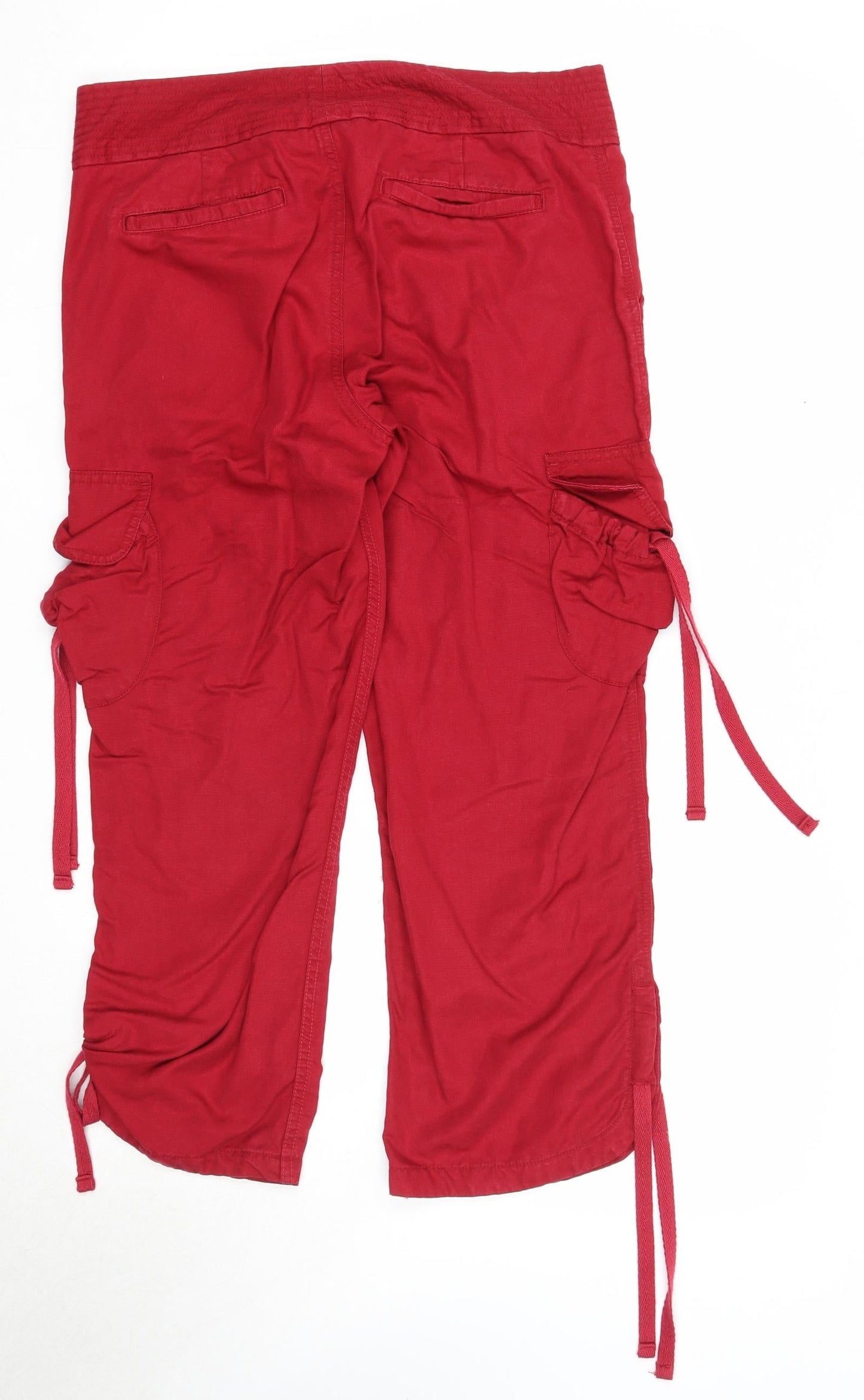 Womens UK Size 8 Gap Regular Fit Capri Red Trousers