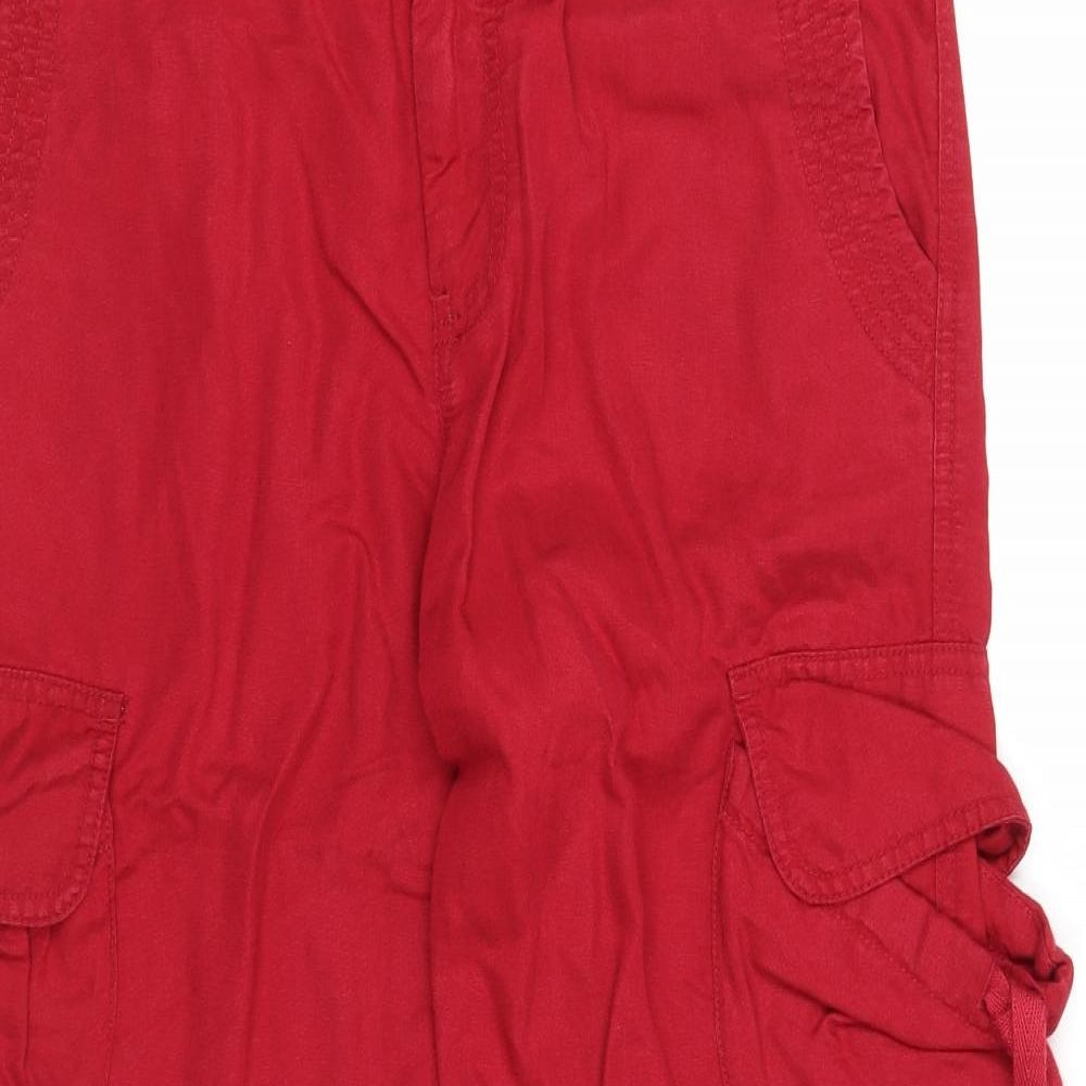 Womens UK Size 8 Gap Regular Fit Capri Red Trousers