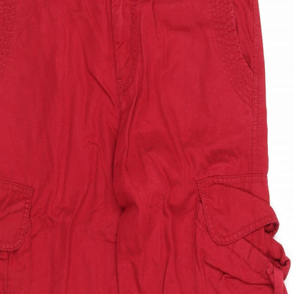 Womens UK Size 8 Gap Regular Fit Capri Red Trousers