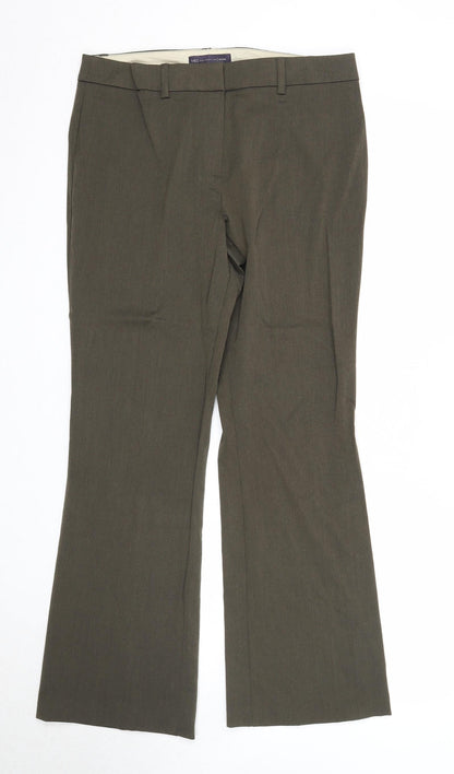 Womens UK Size 12 Marks and Spencer Regular Fit Dress Pants Brown Trousers