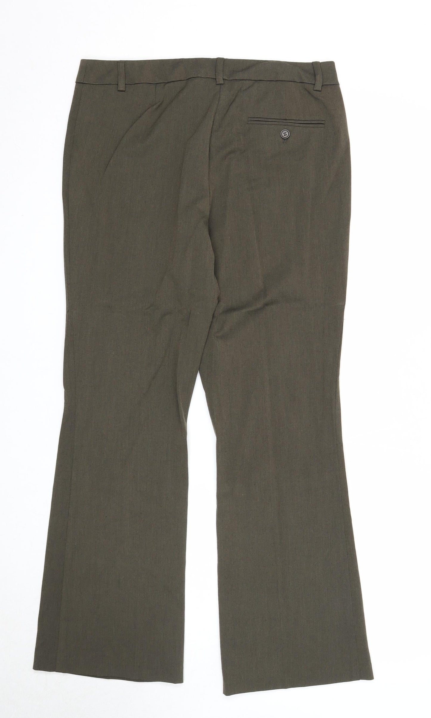 Womens UK Size 12 Marks and Spencer Regular Fit Dress Pants Brown Trousers
