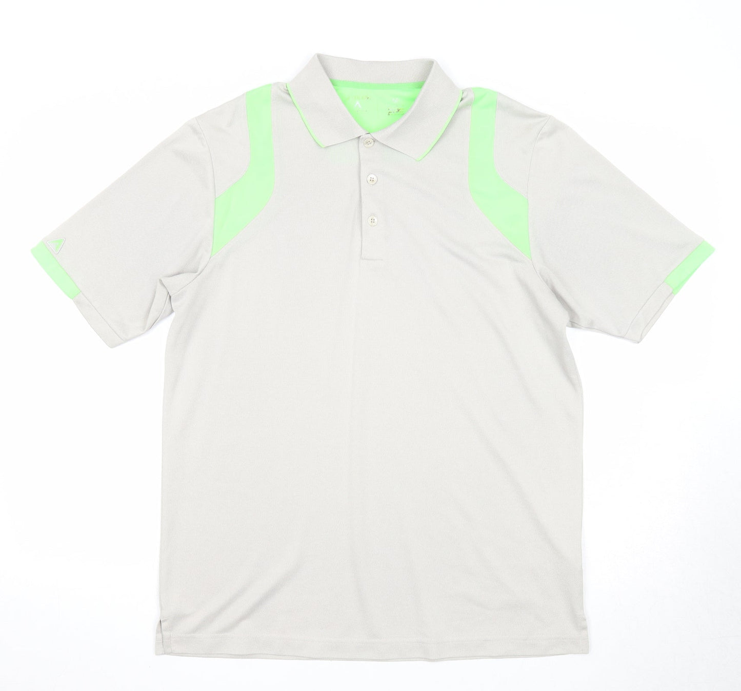 Antigua Mens Grey Polyester Polo Size M Collared Button