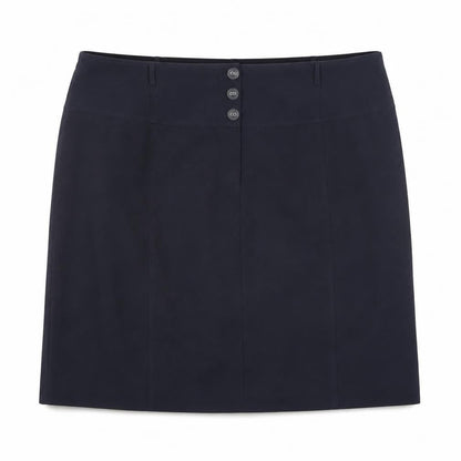 Agenda Womens Blue Polyester A-Line Skirt Size 26 Button
