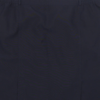 Agenda Womens Blue Polyester A-Line Skirt Size 26 Button