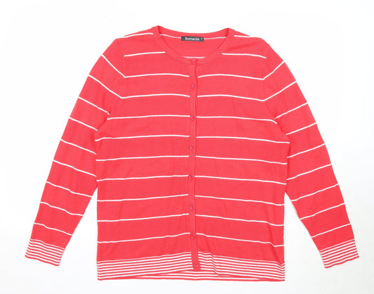 Womens UK Size M Bonmarché Red Cardigan Jumper