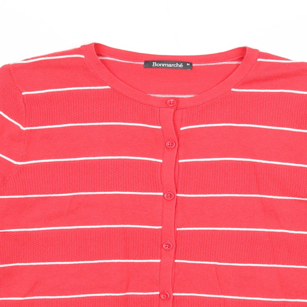 Womens UK Size M Bonmarché Red Cardigan Jumper