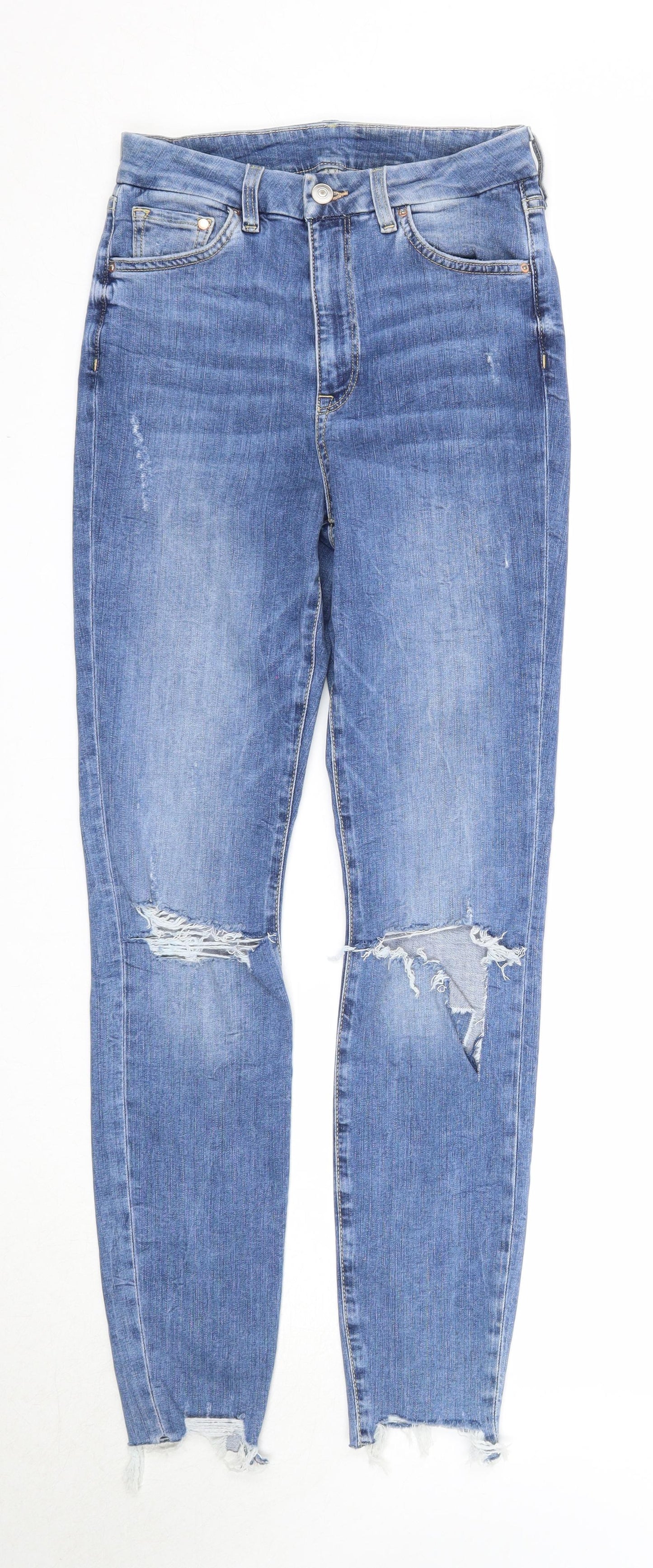 Womens UK Size 27 in H&M Regular Fit Skinny Blue Jeans