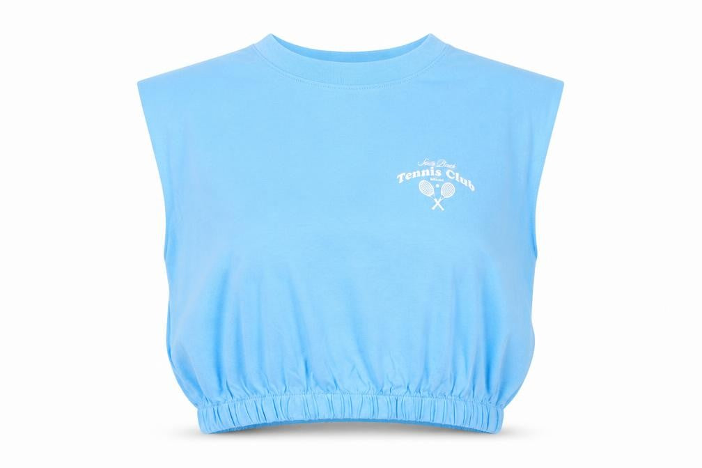 Womens UK Size M Divided by H&M Blue Basic Tank