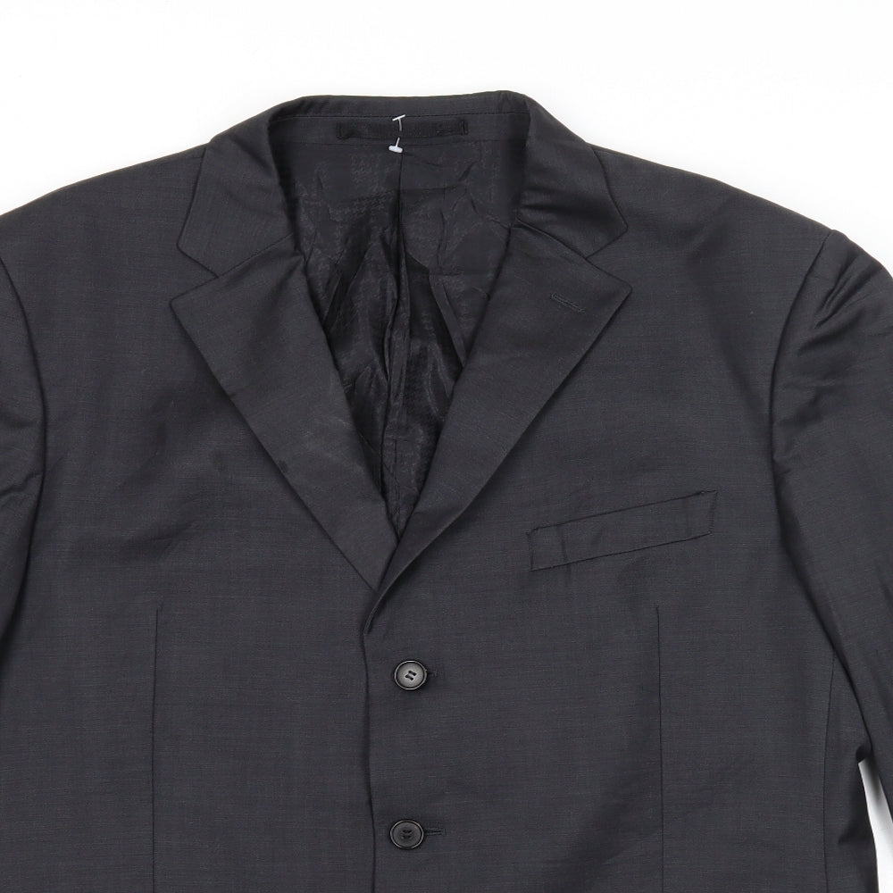 Autograph Mens Black Wool Jacket Suit Jacket Size 44 Regular