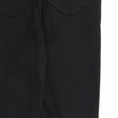 Bershka Womens Black Cotton Skinny Jeans Size 8 Regular Zip