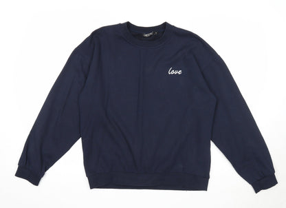 I SAW IT FIRST Womens Blue Cotton Pullover Sweatshirt Size S Pullover - Love