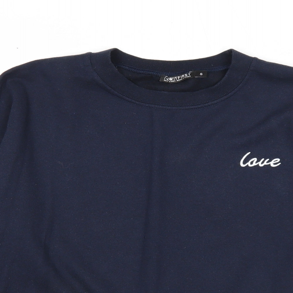 I SAW IT FIRST Womens Blue Cotton Pullover Sweatshirt Size S Pullover - Love