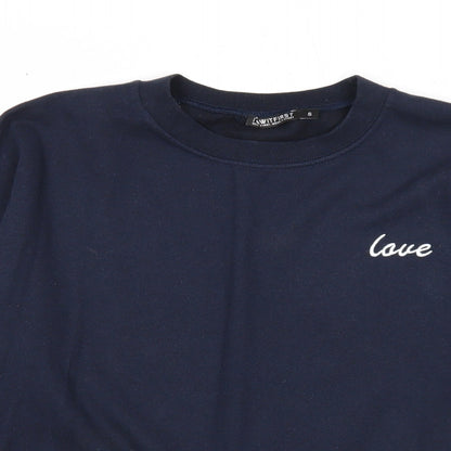 I SAW IT FIRST Womens Blue Cotton Pullover Sweatshirt Size S Pullover - Love