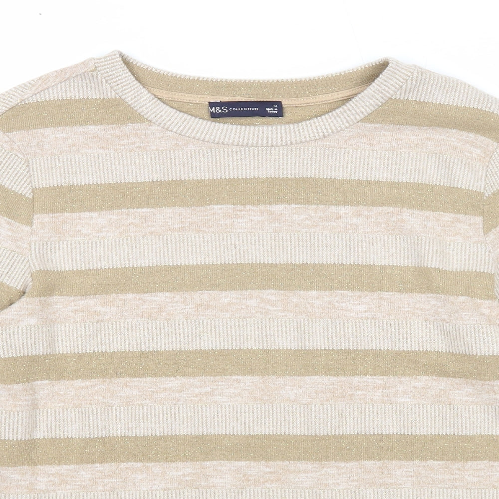 Womens UK Size 12 Marks and Spencer Beige Pullover Jumper