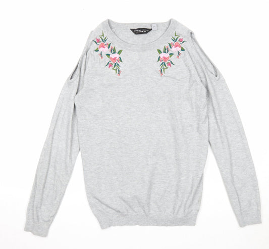 Womens UK Size 8 Dorothy Perkins Grey Pullover Jumper