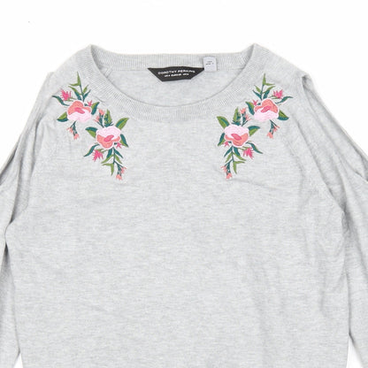Womens UK Size 8 Dorothy Perkins Grey Pullover Jumper