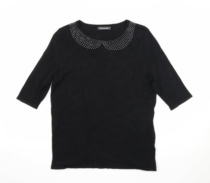 Womens UK Size S Bonmarché Black Pullover Jumper