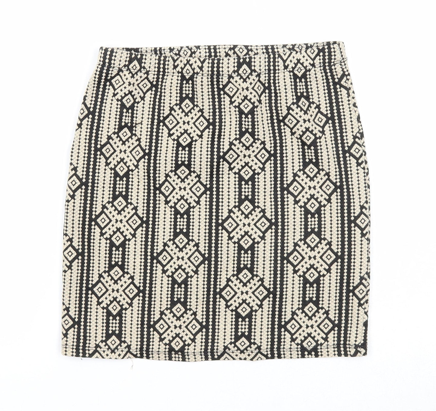 FOREVER 21 Womens Beige Geometric Cotton A-Line Skirt Size S