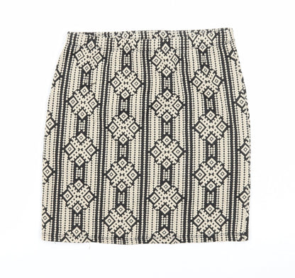 FOREVER 21 Womens Beige Geometric Cotton A-Line Skirt Size S