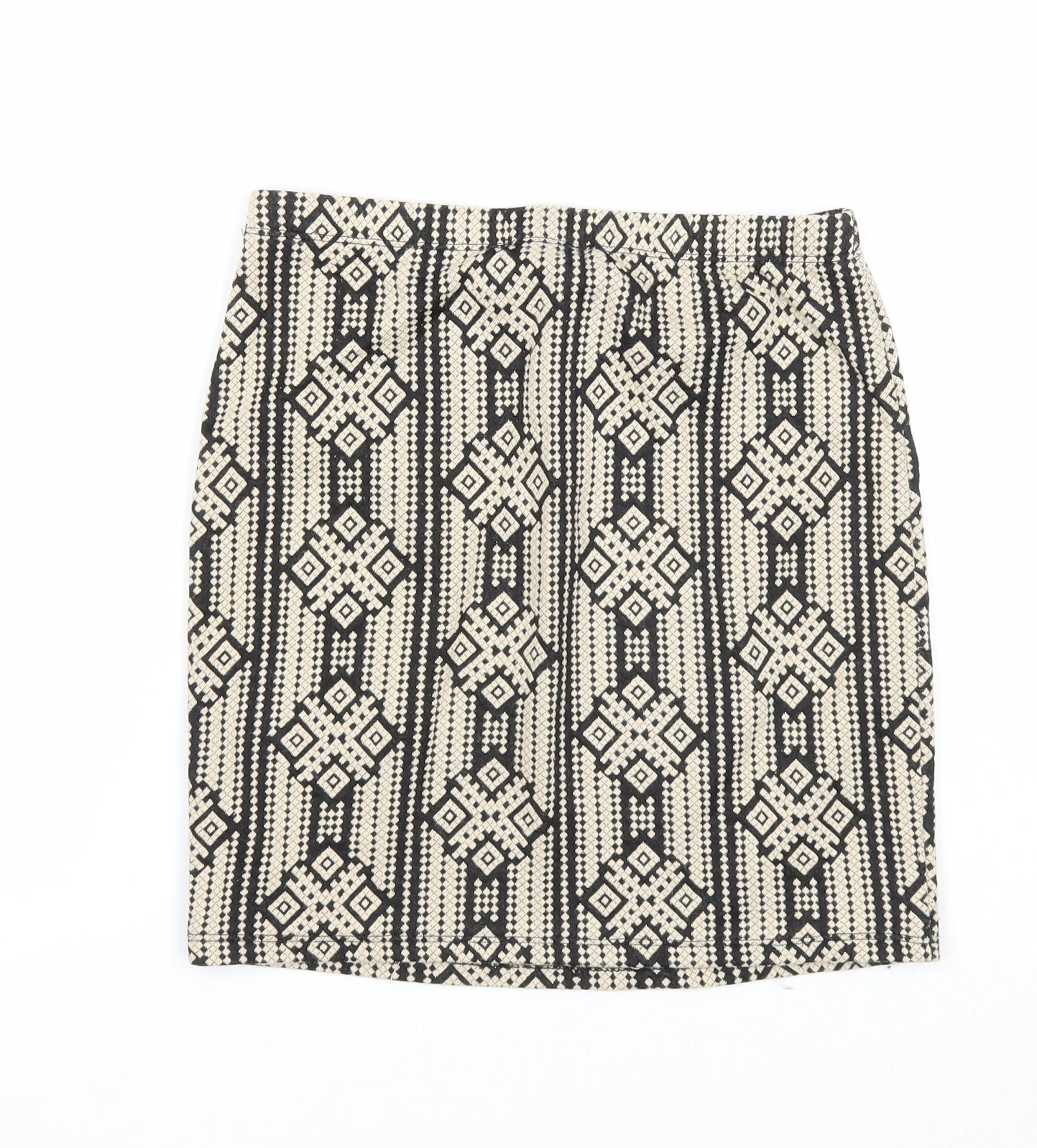 FOREVER 21 Womens Beige Geometric Cotton A-Line Skirt Size S