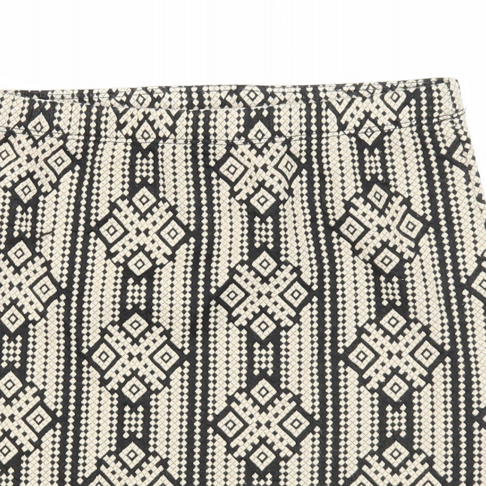 FOREVER 21 Womens Beige Geometric Cotton A-Line Skirt Size S