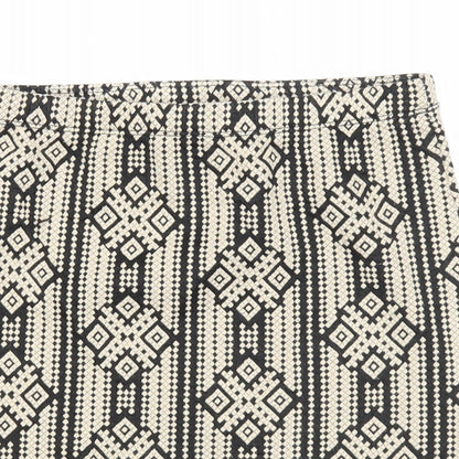 FOREVER 21 Womens Beige Geometric Cotton A-Line Skirt Size S