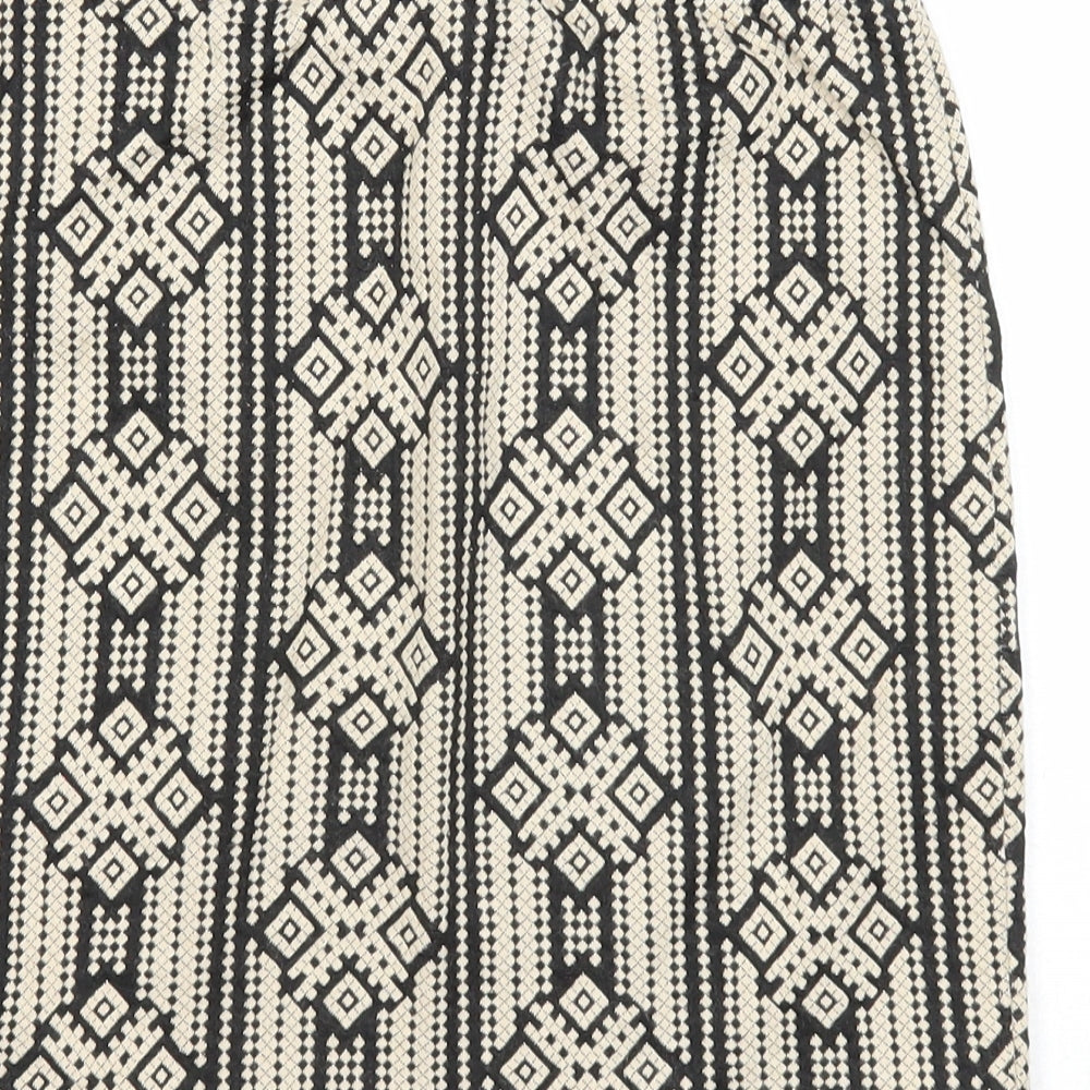 FOREVER 21 Womens Beige Geometric Cotton A-Line Skirt Size S