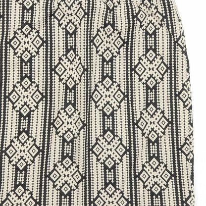 FOREVER 21 Womens Beige Geometric Cotton A-Line Skirt Size S