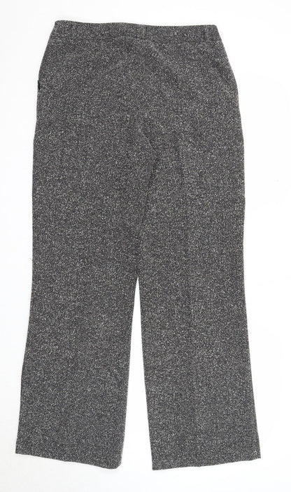 Editions Womens Grey Polyester Trousers Size 12 Regular Zip