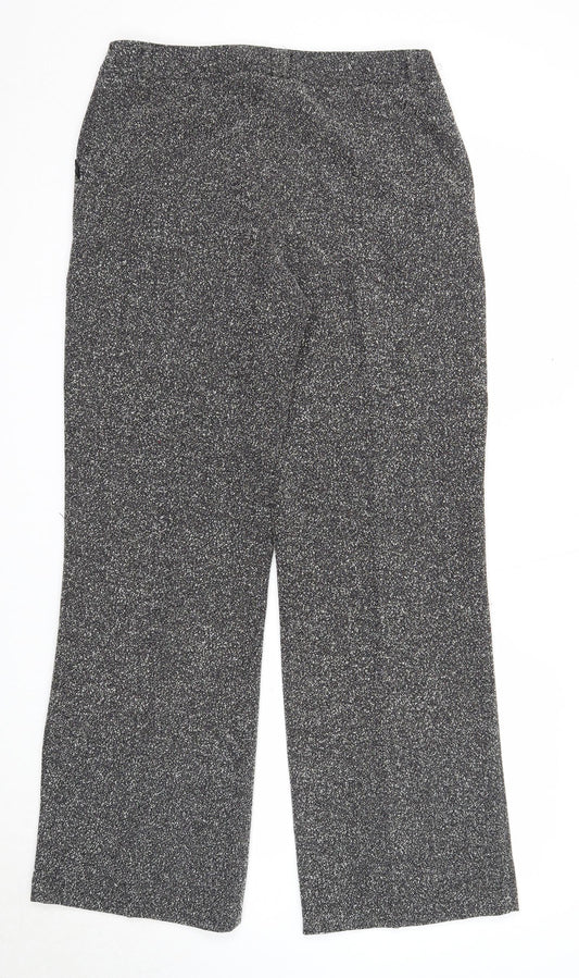 Editions Womens Grey Polyester Trousers Size 12 Regular Zip