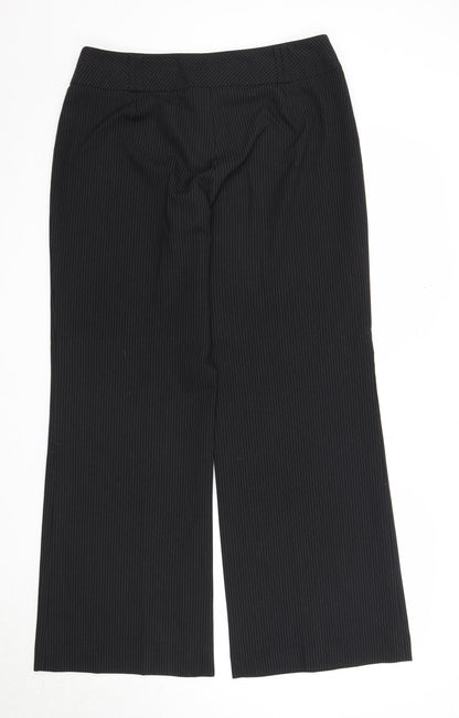 Autonomy Womens Black Striped Polyester Dress Pants Trousers Size 14 Regular Zip
